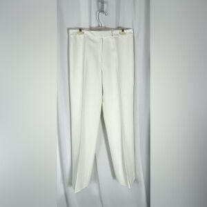 Crisp White Straight-Leg Dress Pants